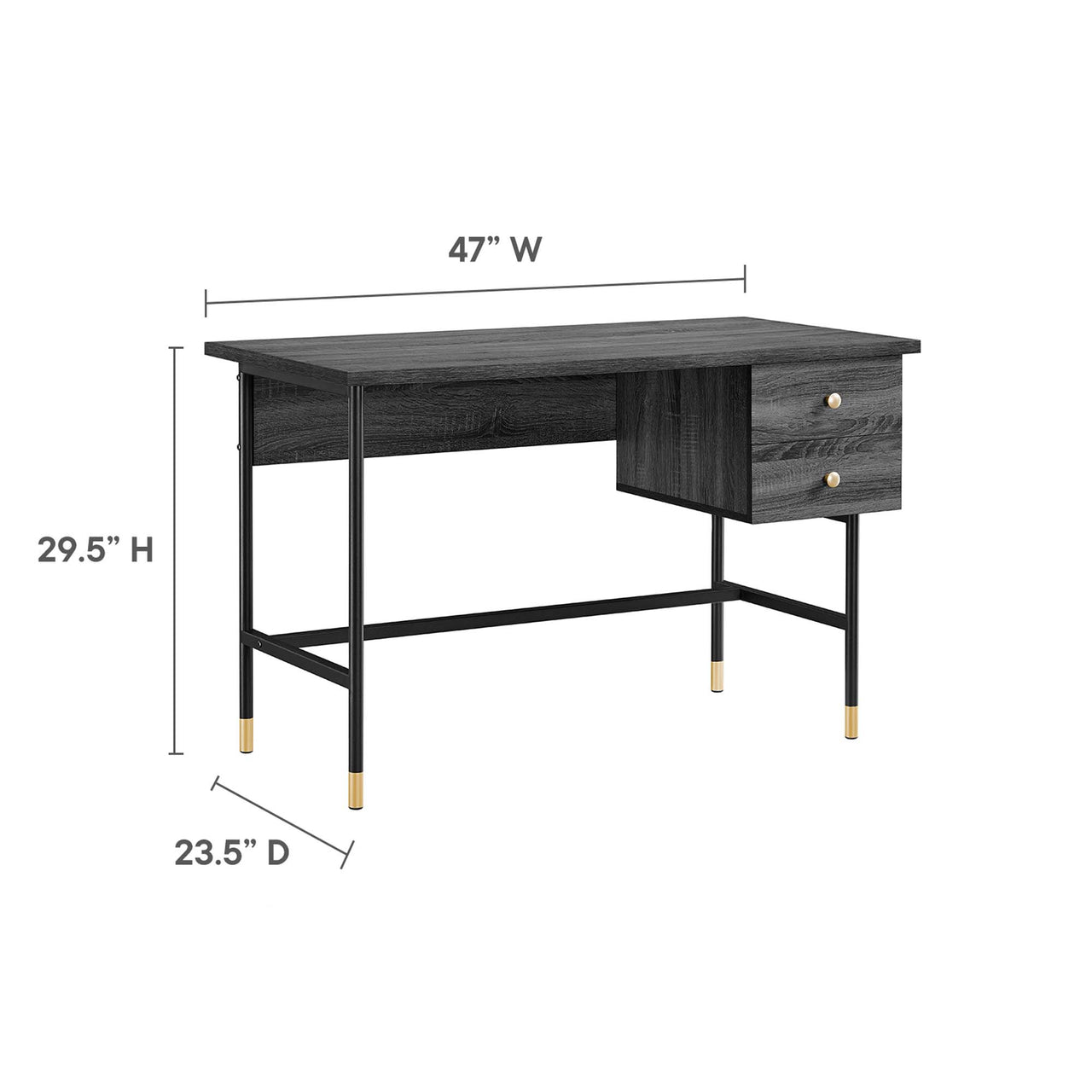 Portier Desk, Black & Charcoal