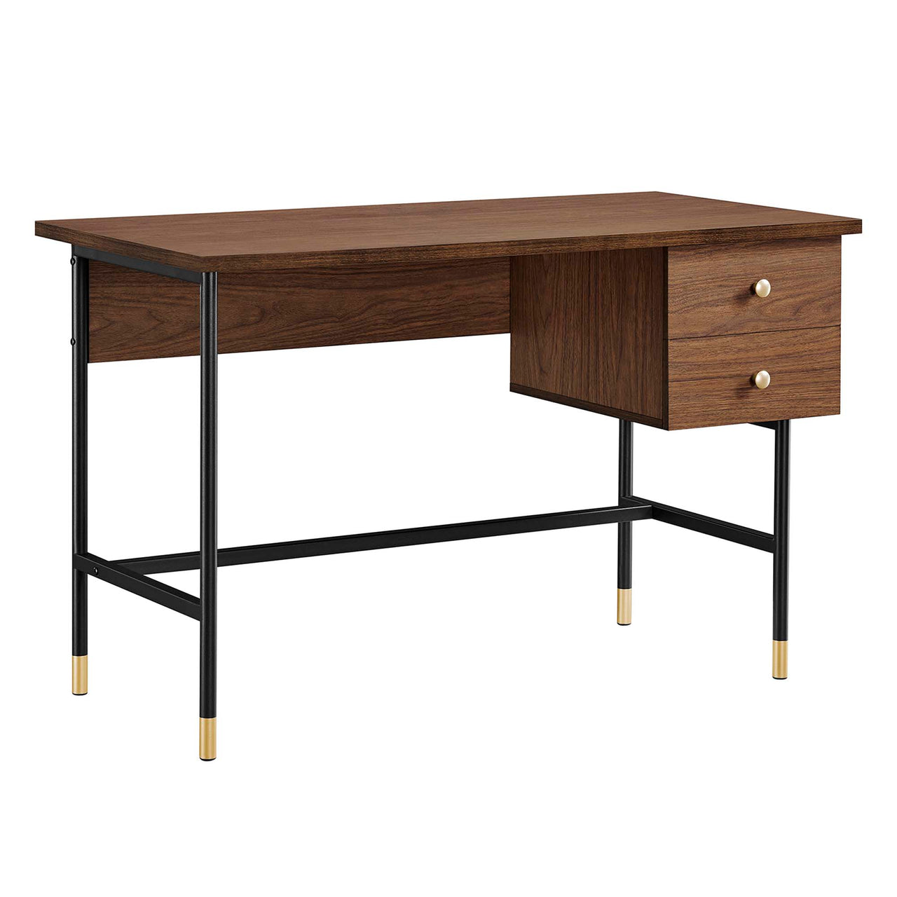 Portier Desk, Black & Walnut