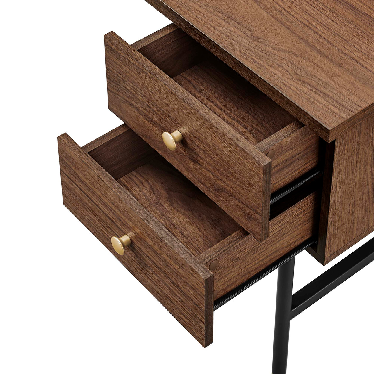 Portier Desk, Black & Walnut