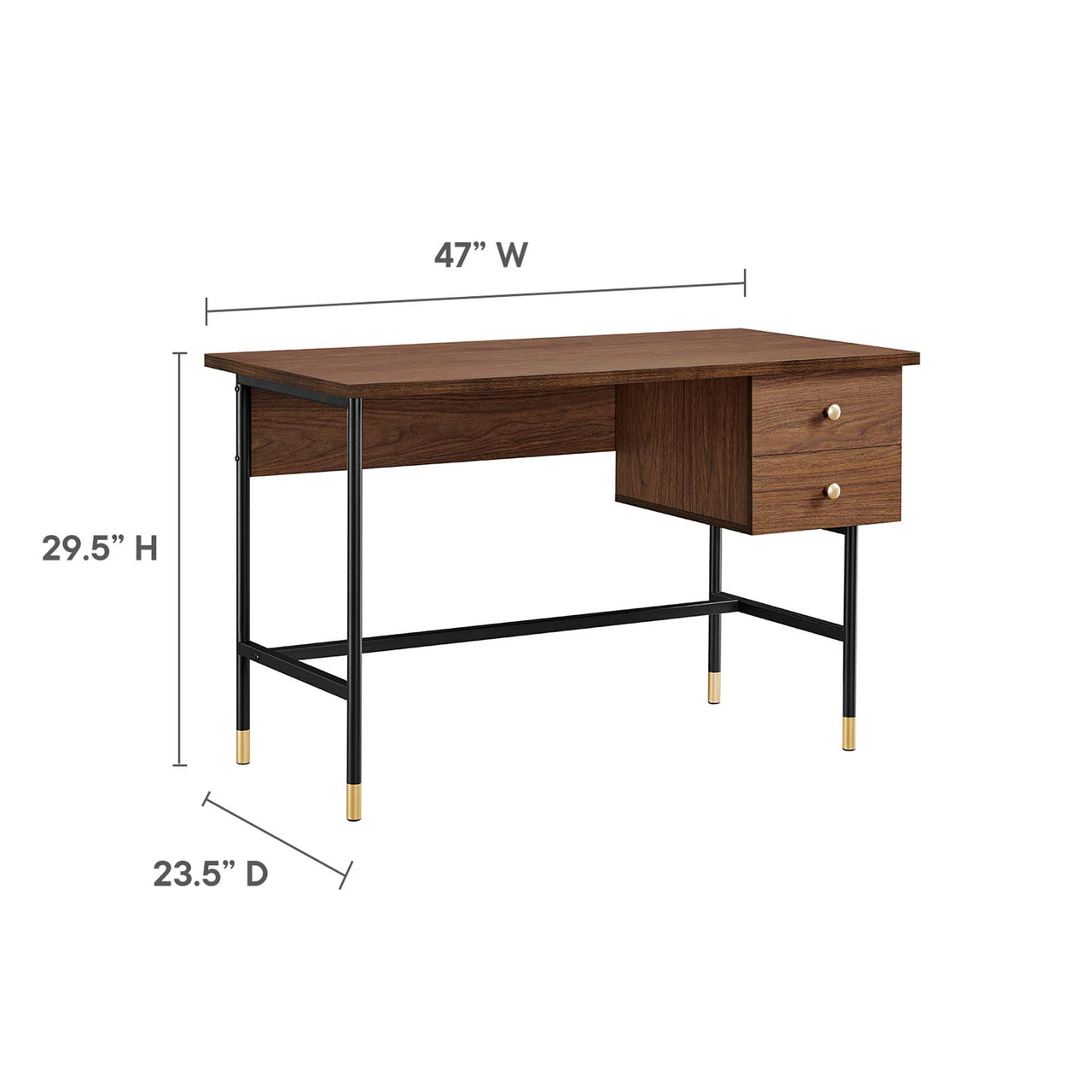 Portier Desk, Black & Walnut
