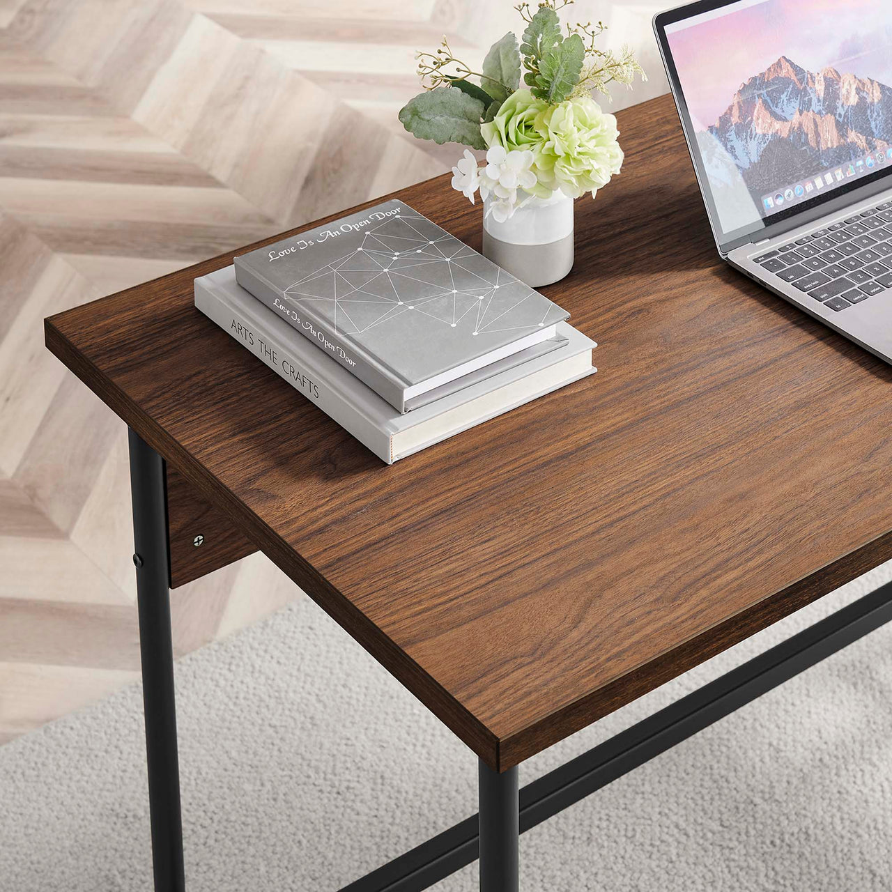 Portier Desk, Black & Walnut