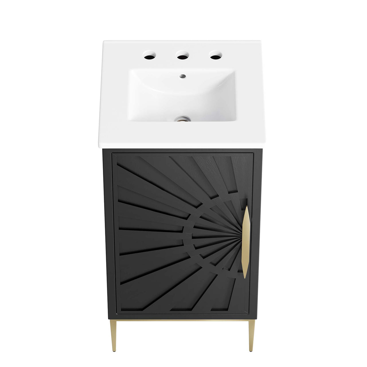 Solar Eclipse Vanity Unit, Extra Small, White & Black