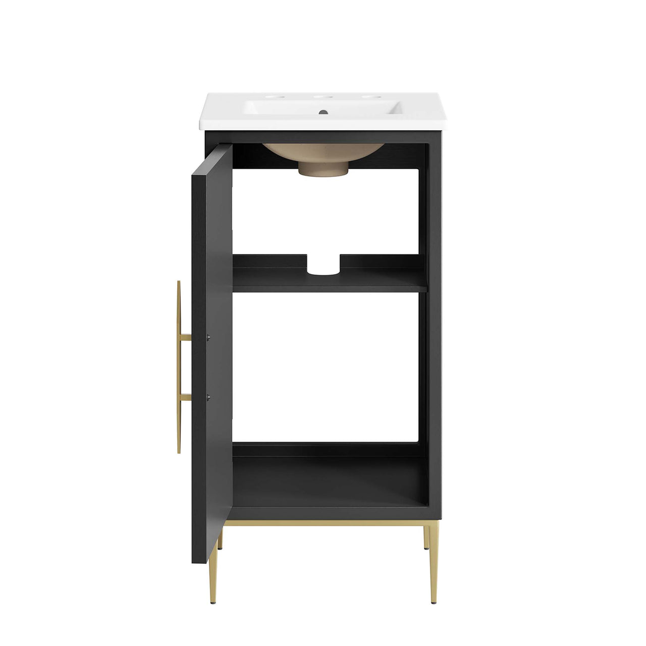 Solar Eclipse Vanity Unit, Extra Small, White & Black