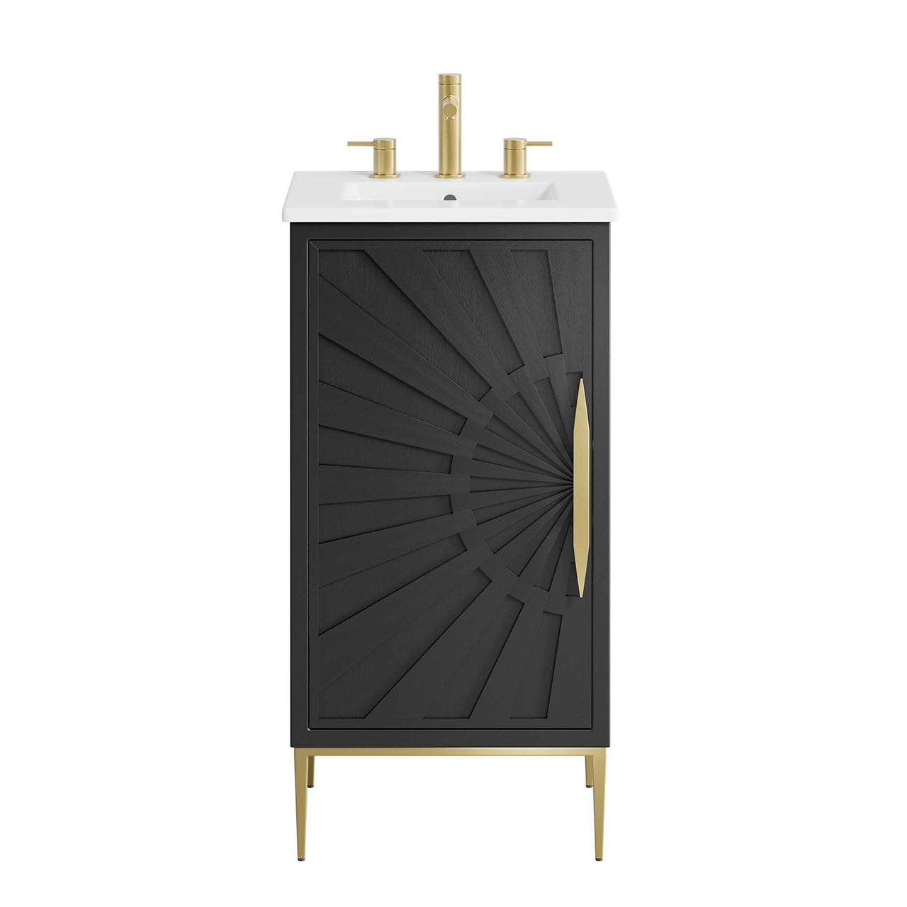 Solar Eclipse Vanity Unit, Extra Small, White & Black