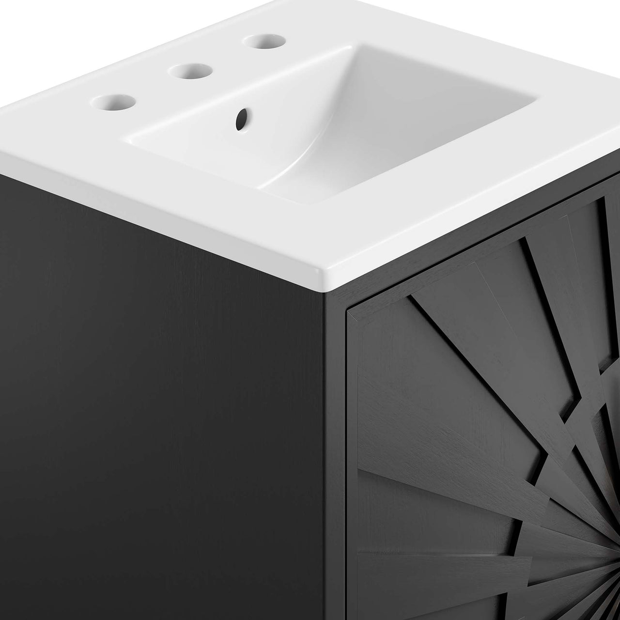 Solar Eclipse Vanity Unit, Extra Small, White & Black