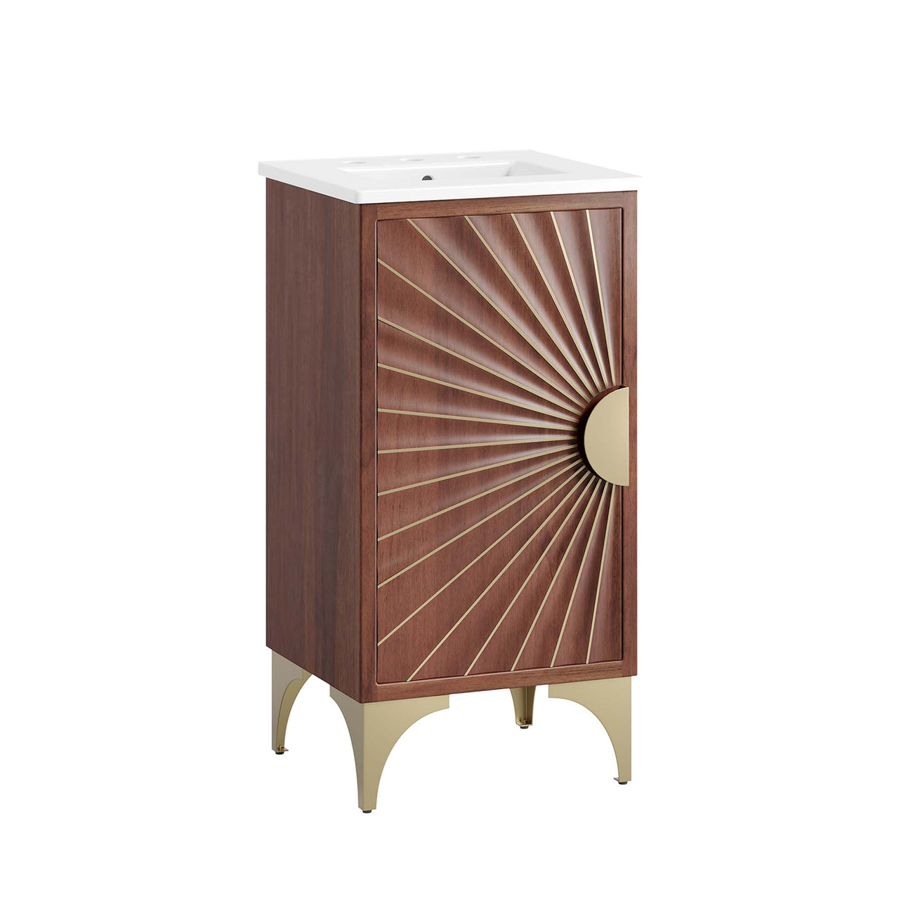 Sol Vanity Unit, Extra Small, White & Walnut