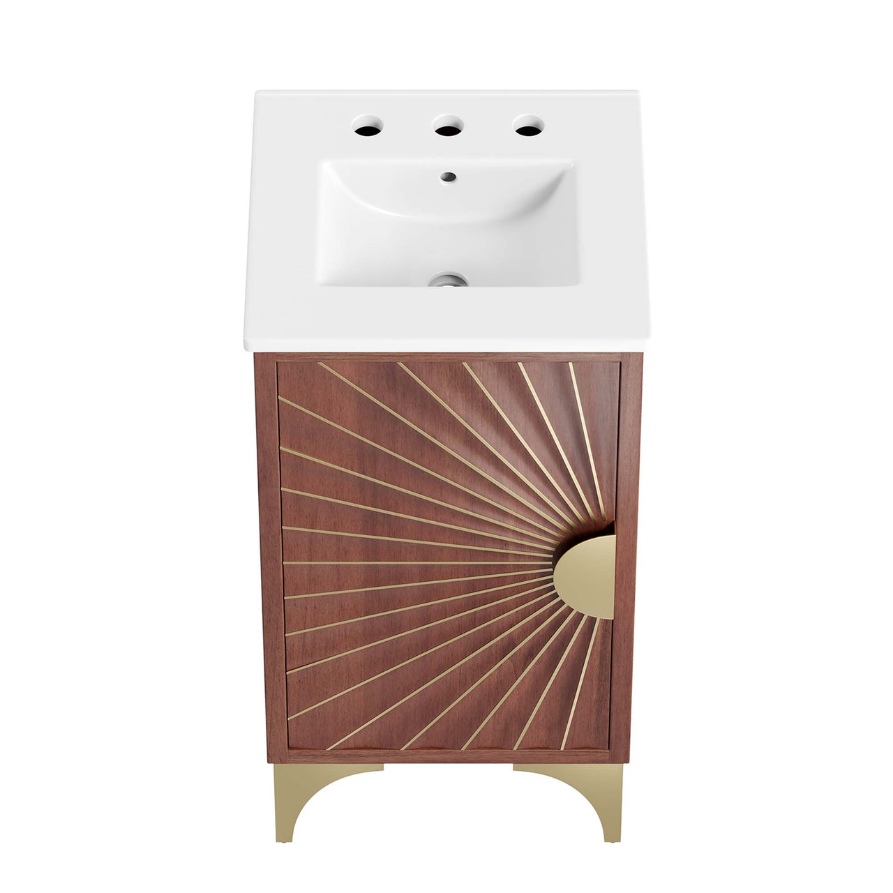 Sol Vanity Unit, Extra Small, White & Walnut