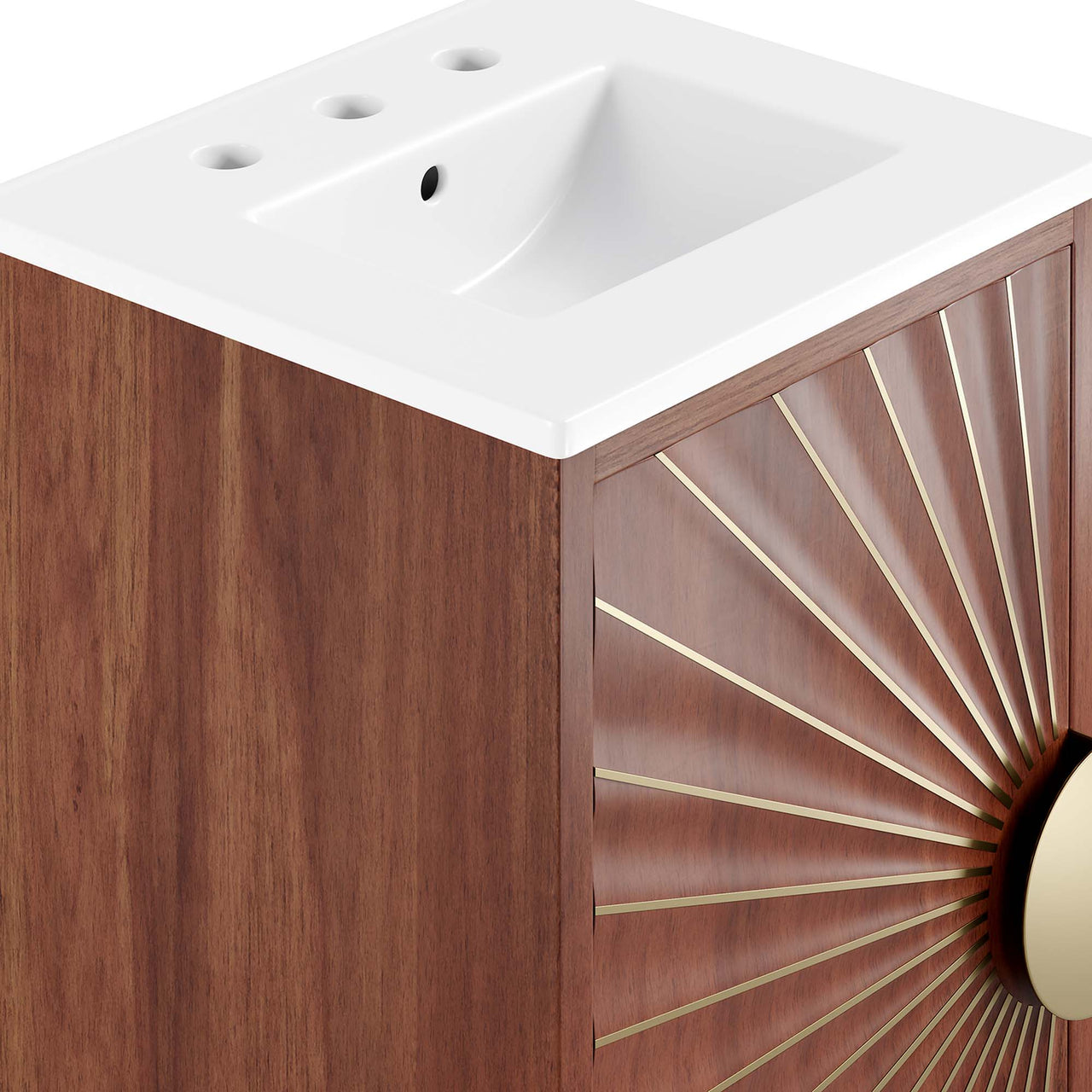 Sol Vanity Unit, Extra Small, White & Walnut