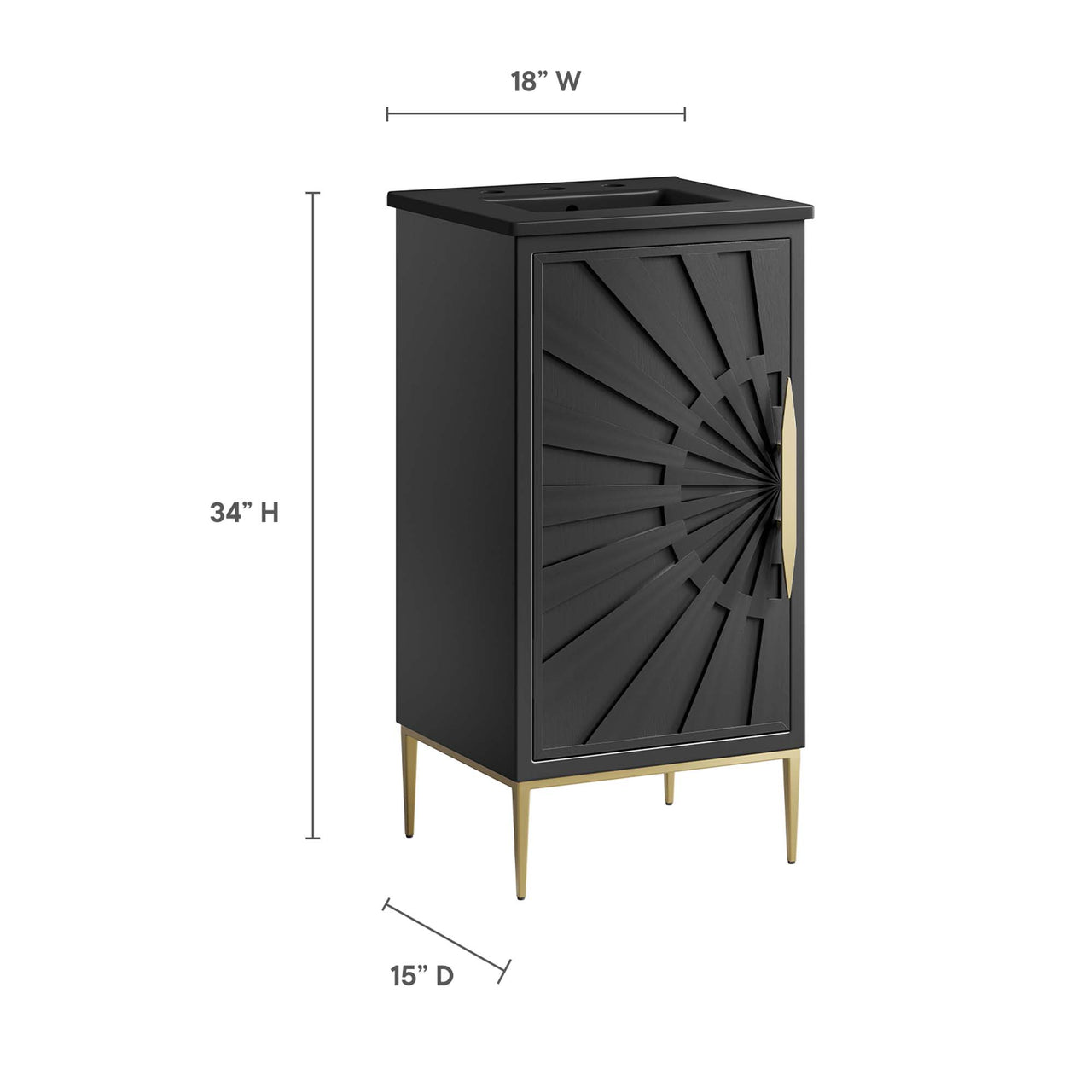 Solar Eclipse Vanity Unit, Extra Small, Black