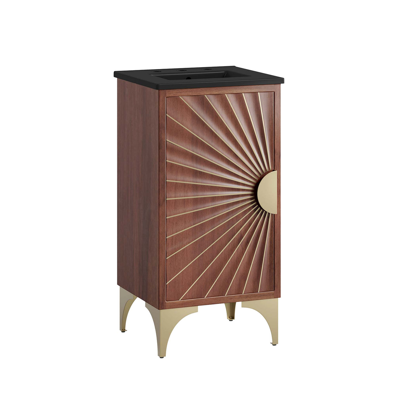 Sol Vanity Unit, Extra Small, Black & Walnut
