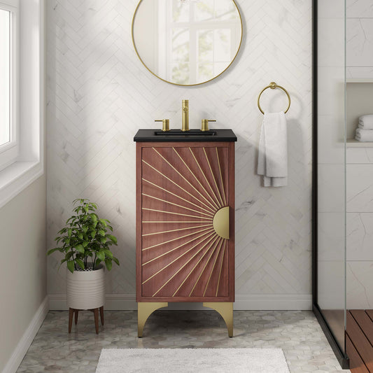 Sol Vanity Unit, Extra Small, Black & Walnut