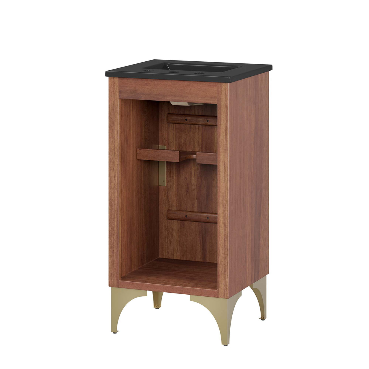 Sol Vanity Unit, Extra Small, Black & Walnut