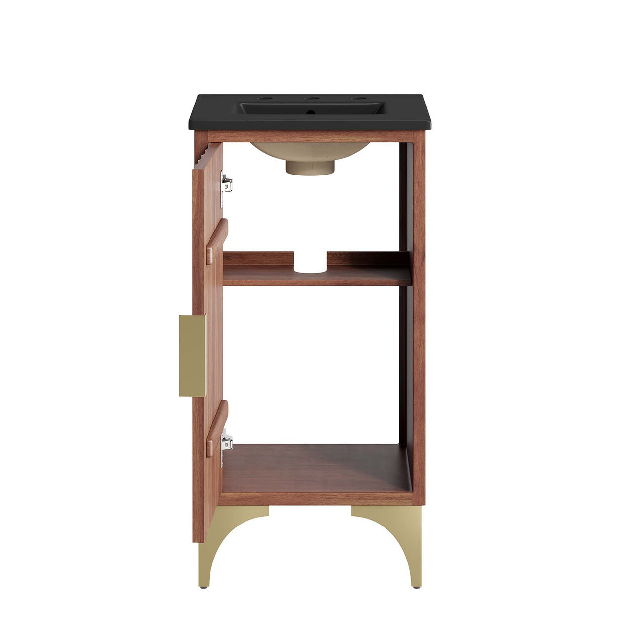 Sol Vanity Unit, Extra Small, Black & Walnut