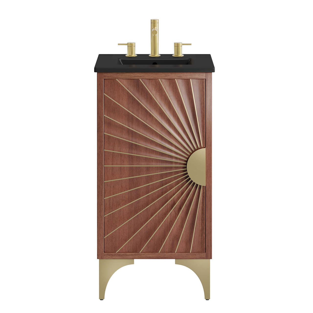 Sol Vanity Unit, Extra Small, Black & Walnut