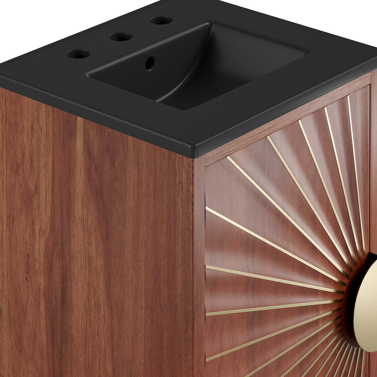 Sol Vanity Unit, Extra Small, Black & Walnut