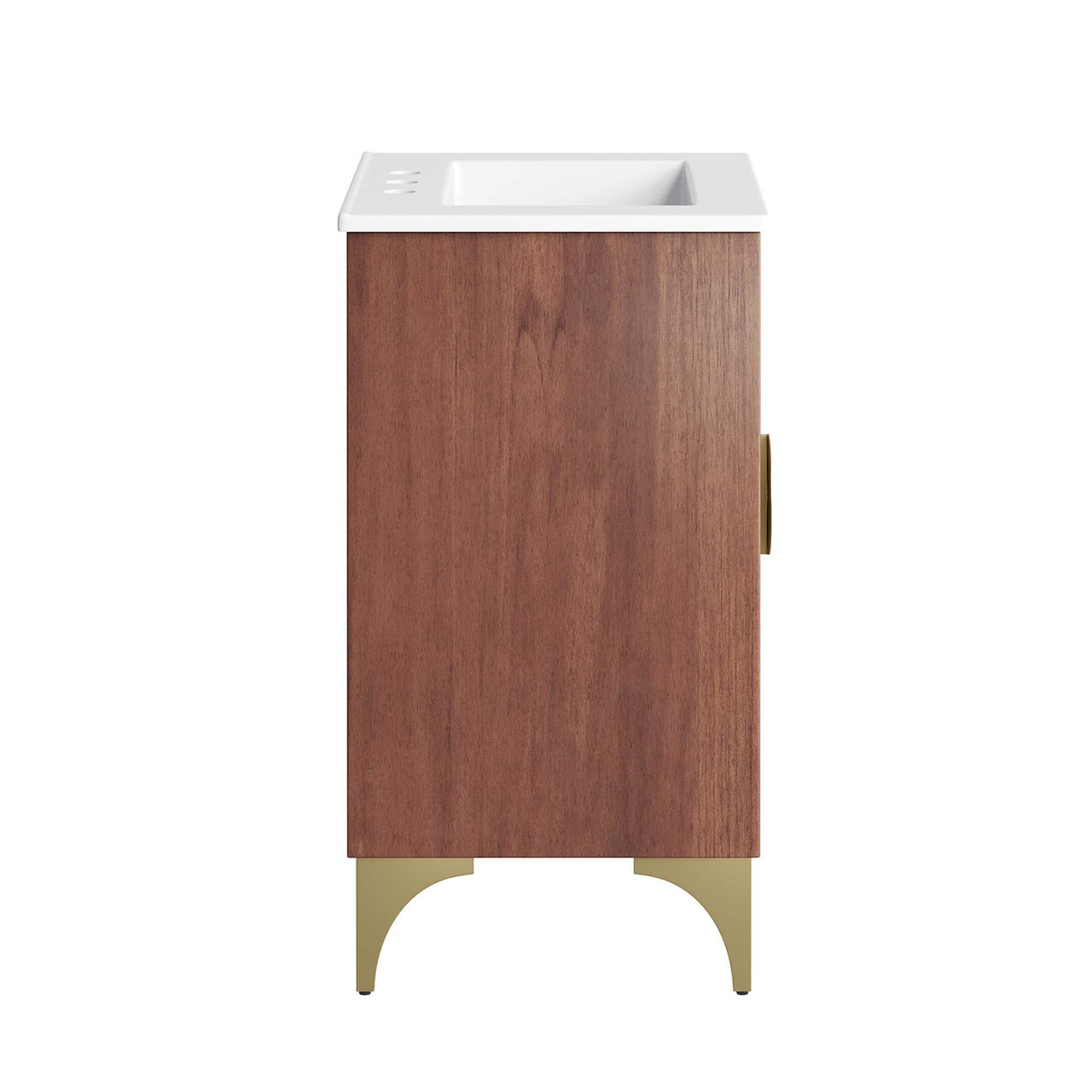 Sol Vanity Unit, Small, White & Walnut
