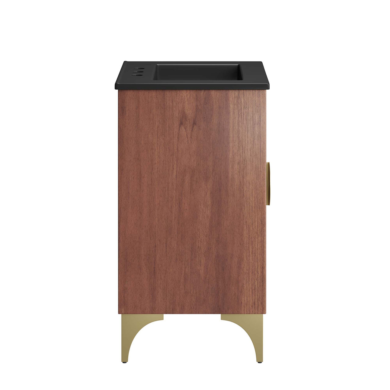Sol Vanity Unit, Small, Black & Walnut