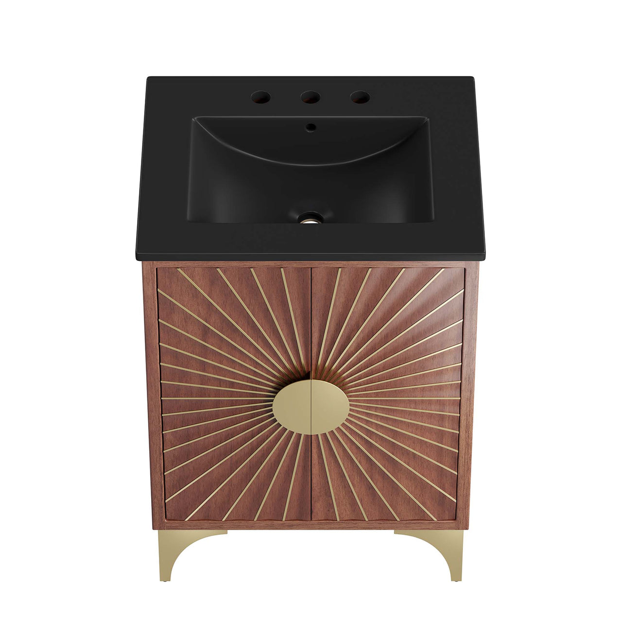 Sol Vanity Unit, Small, Black & Walnut