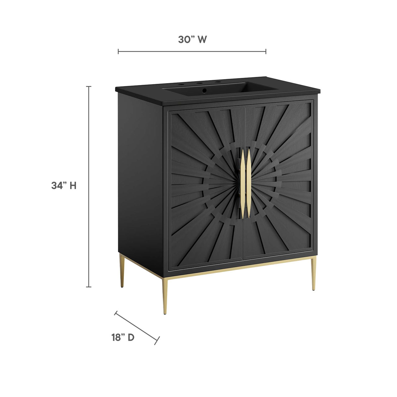 Solar Eclipse Vanity Unit, Medium, Black