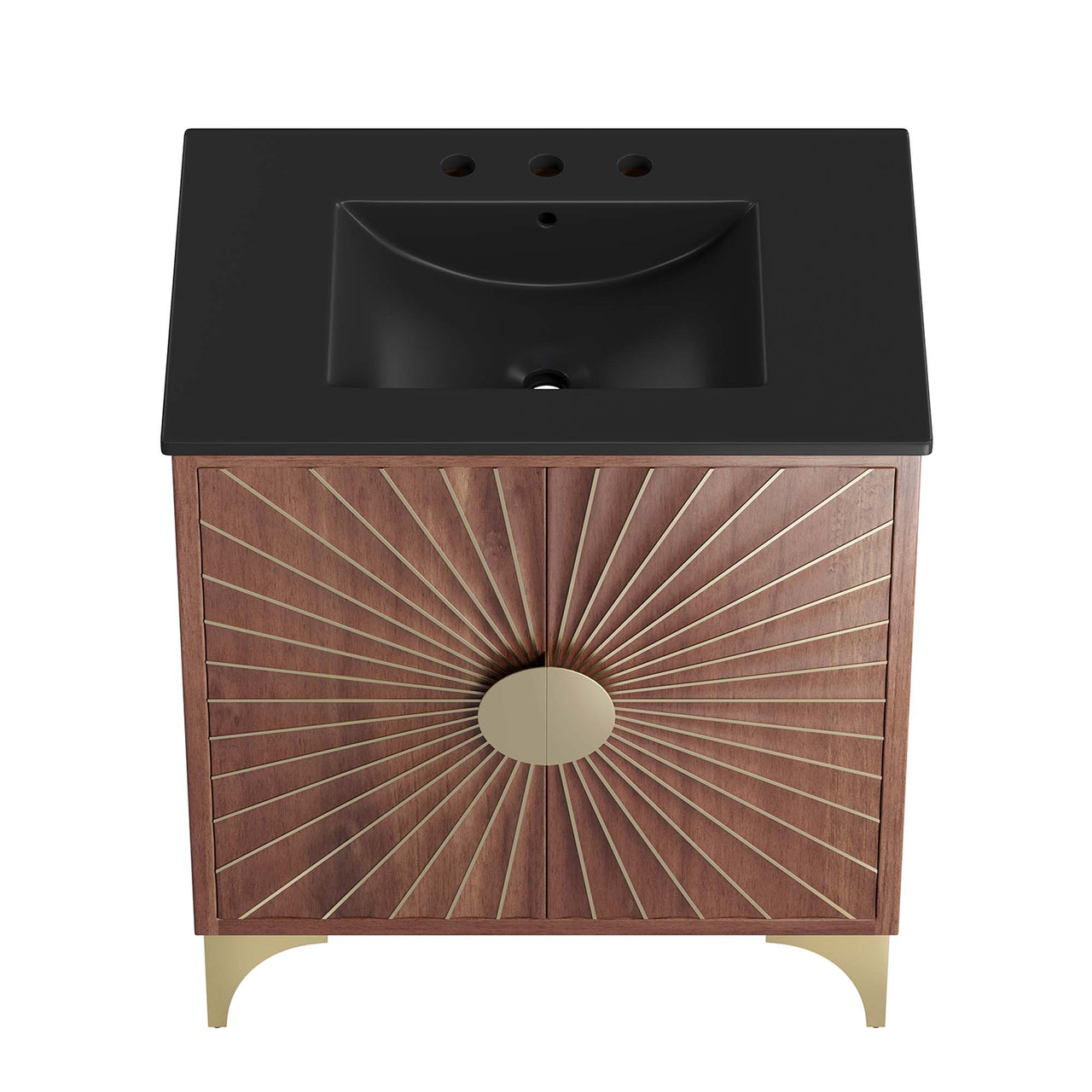 Sol Vanity Unit, Medium, Black & Walnut