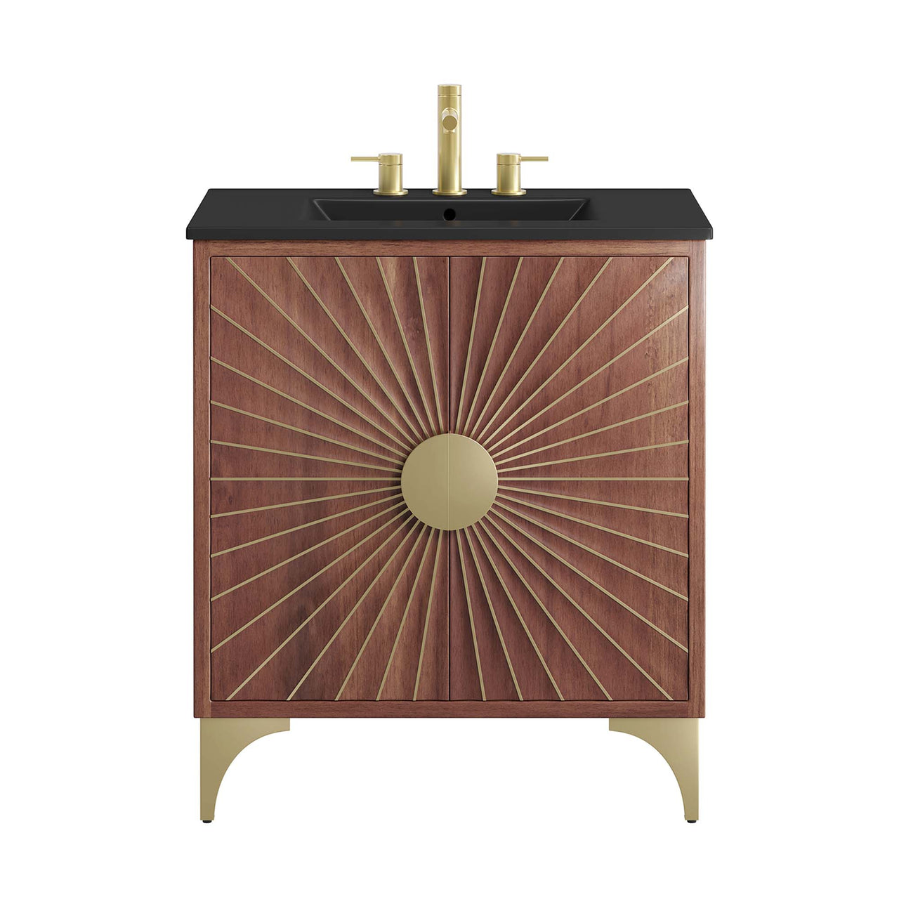 Sol Vanity Unit, Medium, Black & Walnut