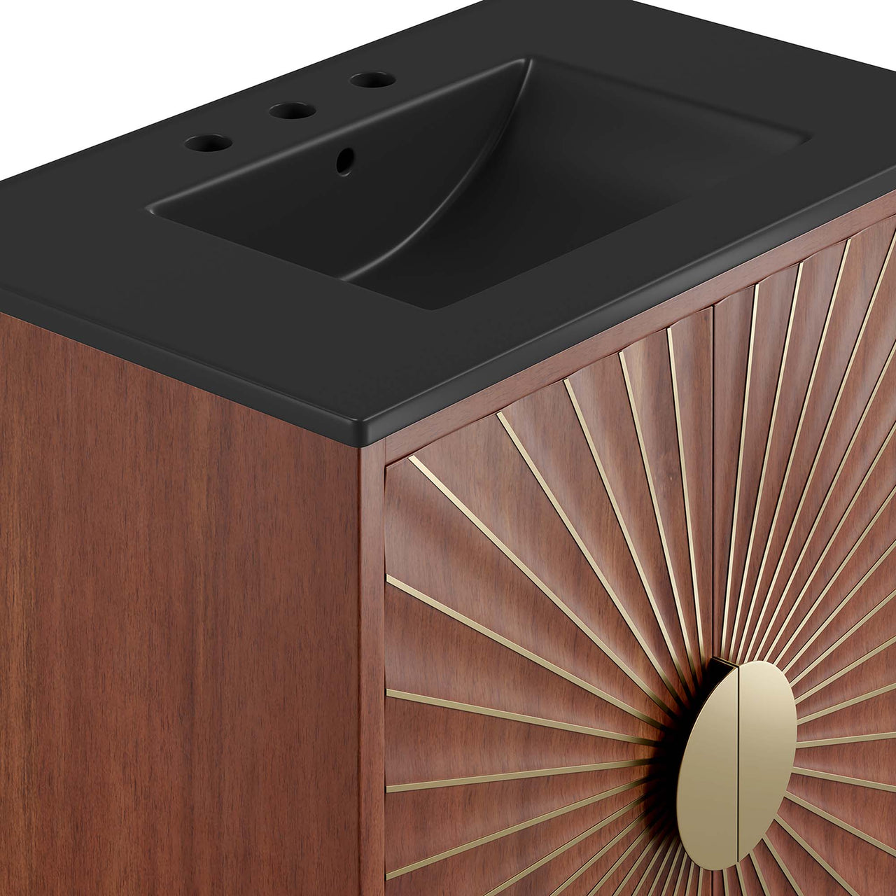 Sol Vanity Unit, Medium, Black & Walnut