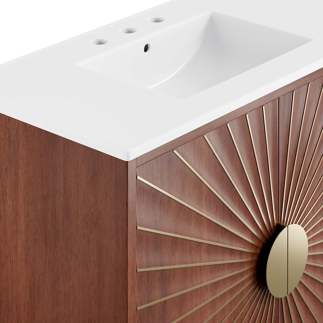 Sol Vanity Unit, Large, White & Walnut