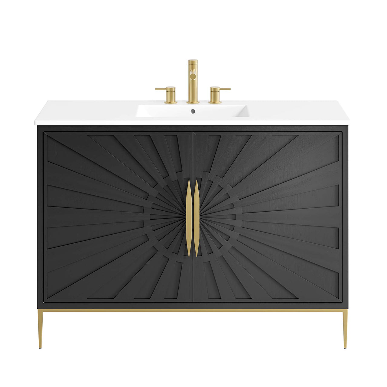 Solar Eclipse Vanity Unit, Extra Large, White & Black