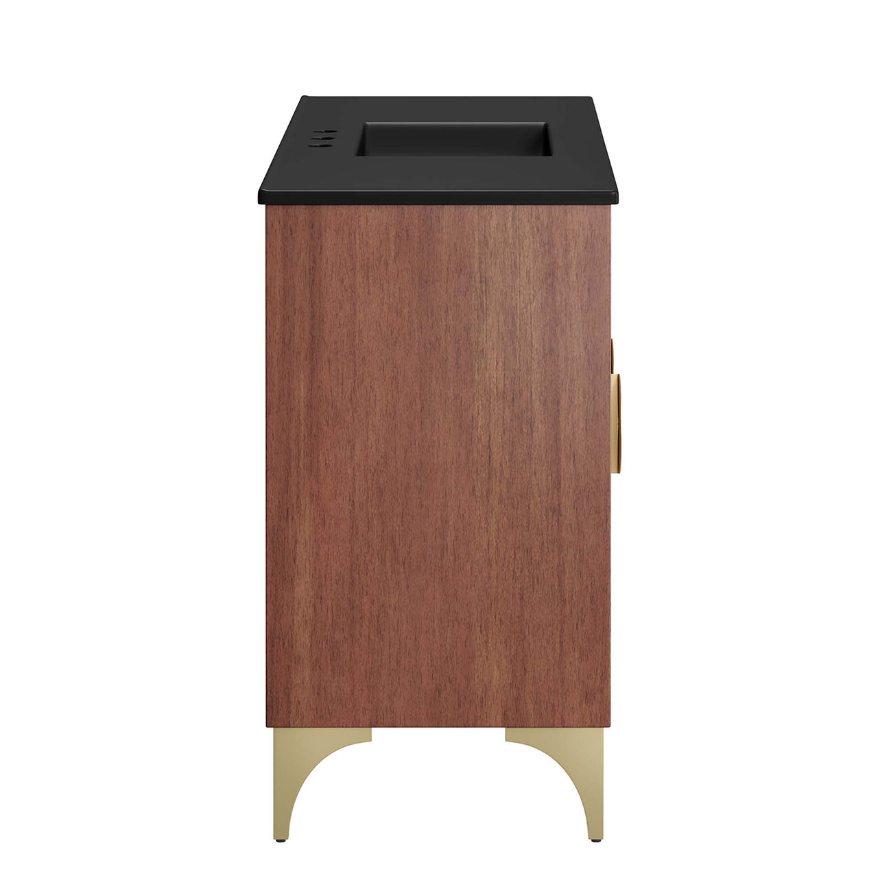 Sol Vanity Unit, Large, Black & Walnut
