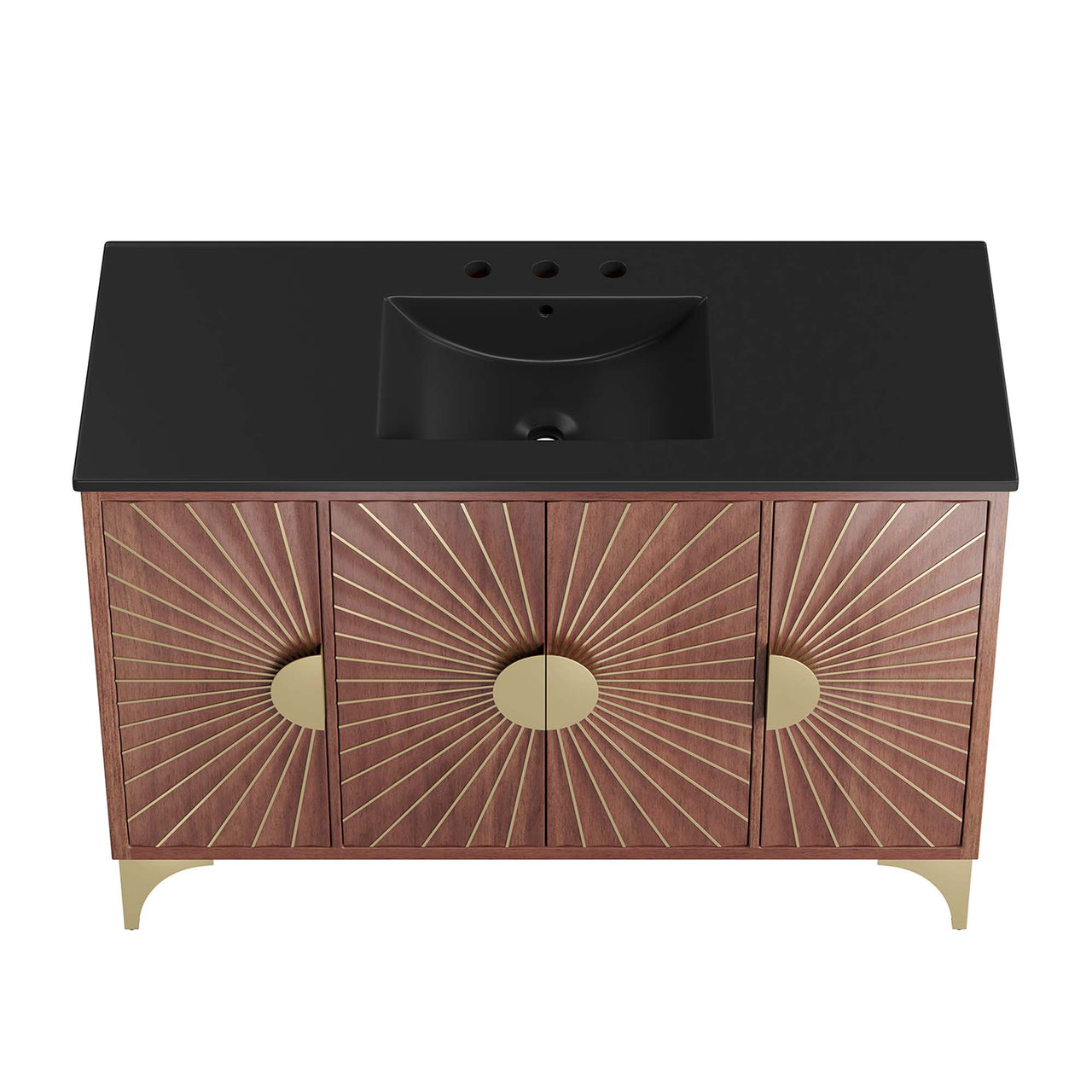 Sol Vanity Unit, Large, Black & Walnut