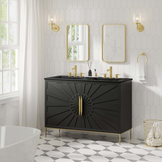 Awaken 48" Double Sink Bathroom Vanity, Black