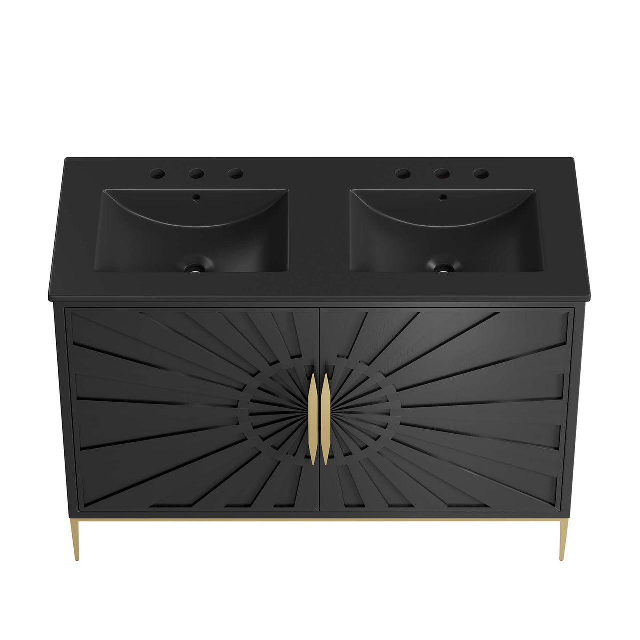 Solar Eclipse Double Sink Vanity Unit, Extra Large, Black