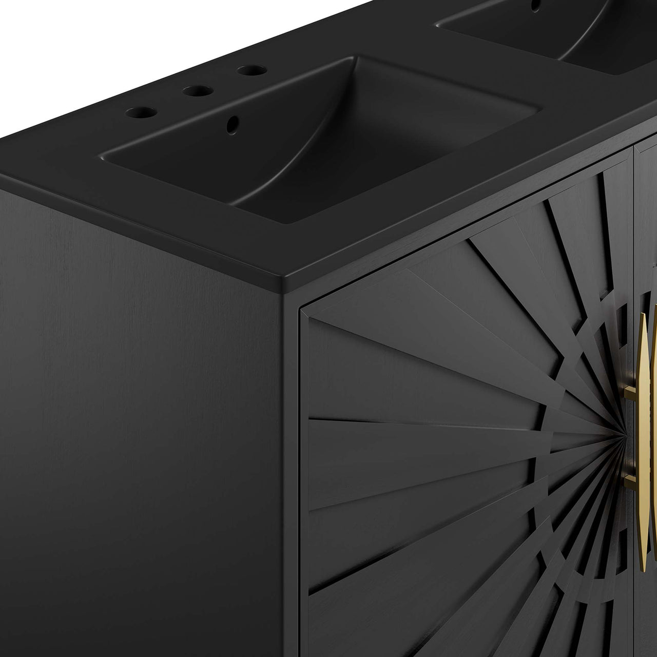 Solar Eclipse Double Sink Vanity Unit, Extra Large, Black