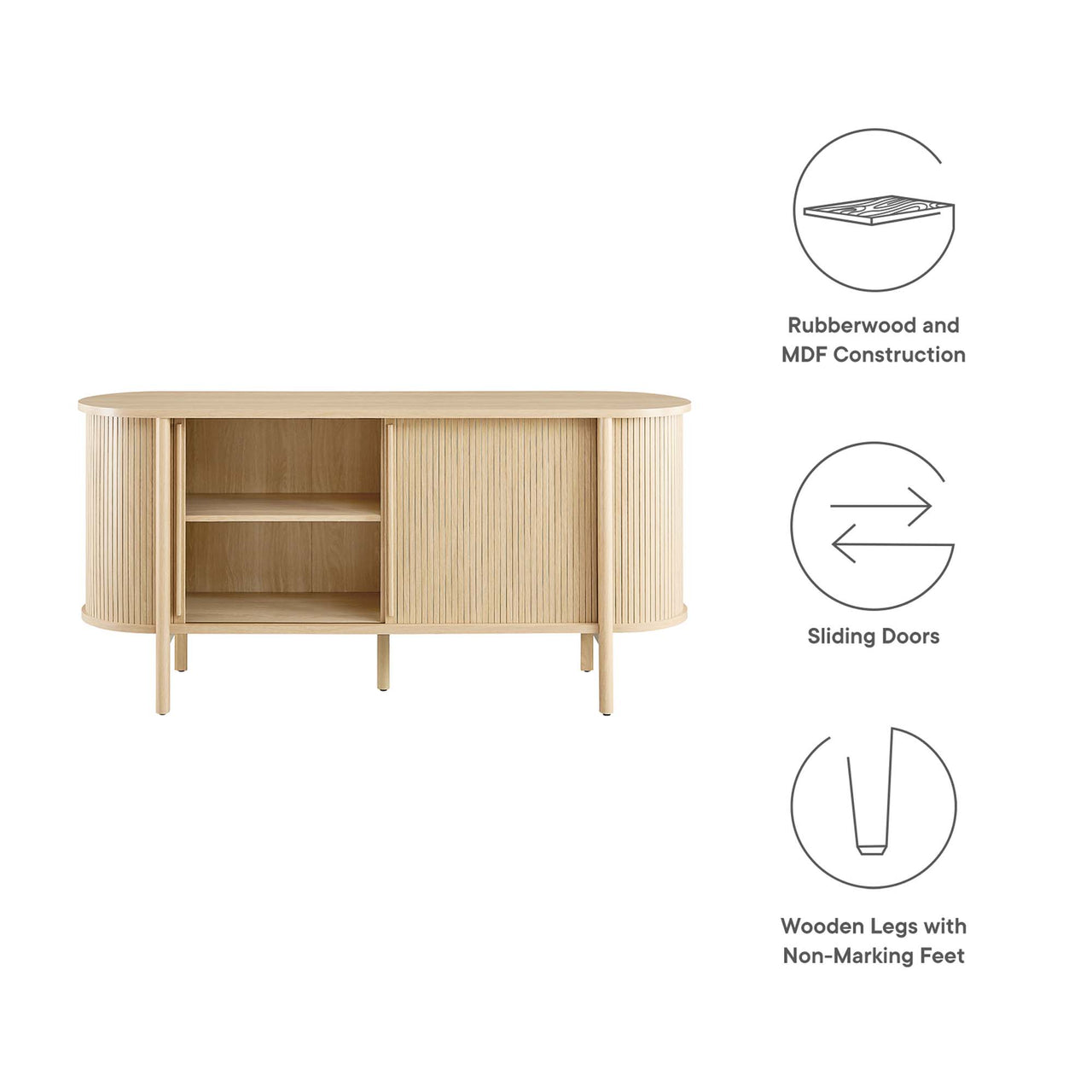 Callan Fluted Sideboard, Oak