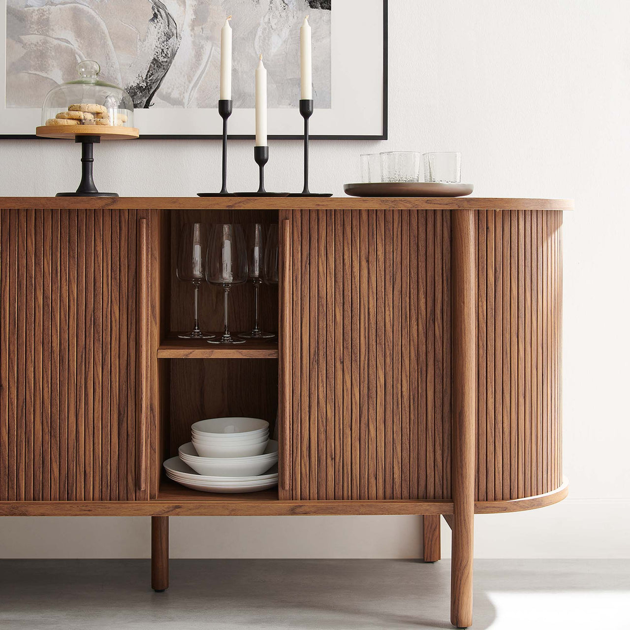 Callan Fluted Sideboard, Walnut