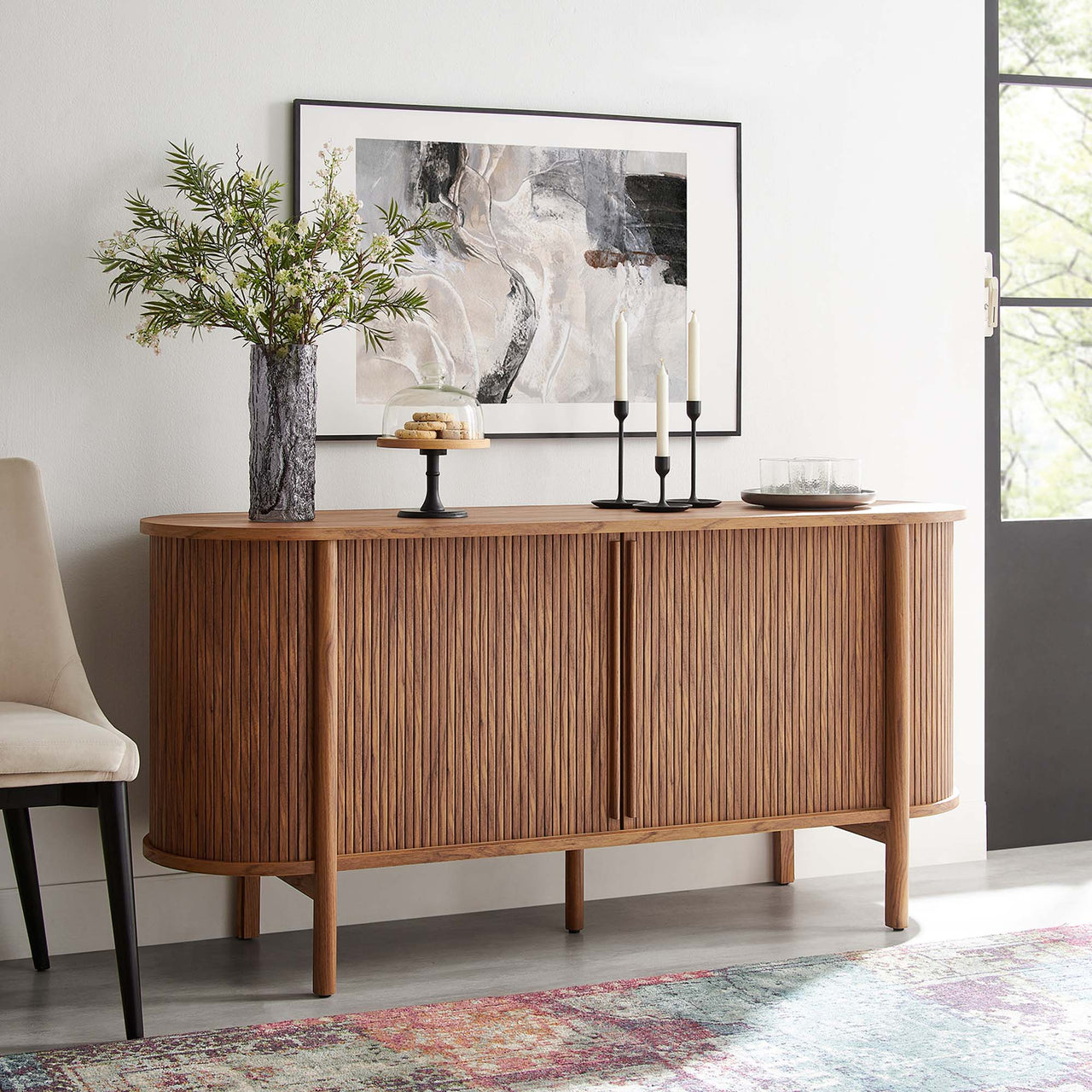 Callan Fluted Sideboard, Walnut