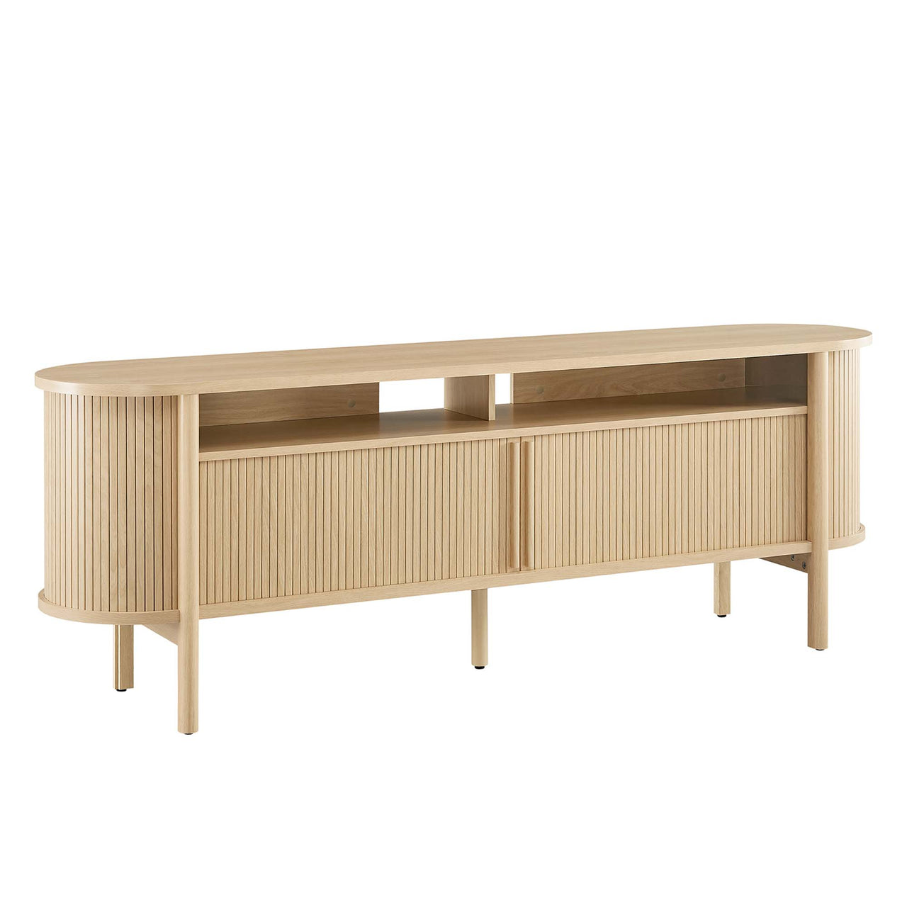 Callan Fluted TV Stand, Oak