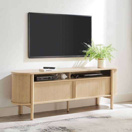 Callan Fluted TV Stand, Oak