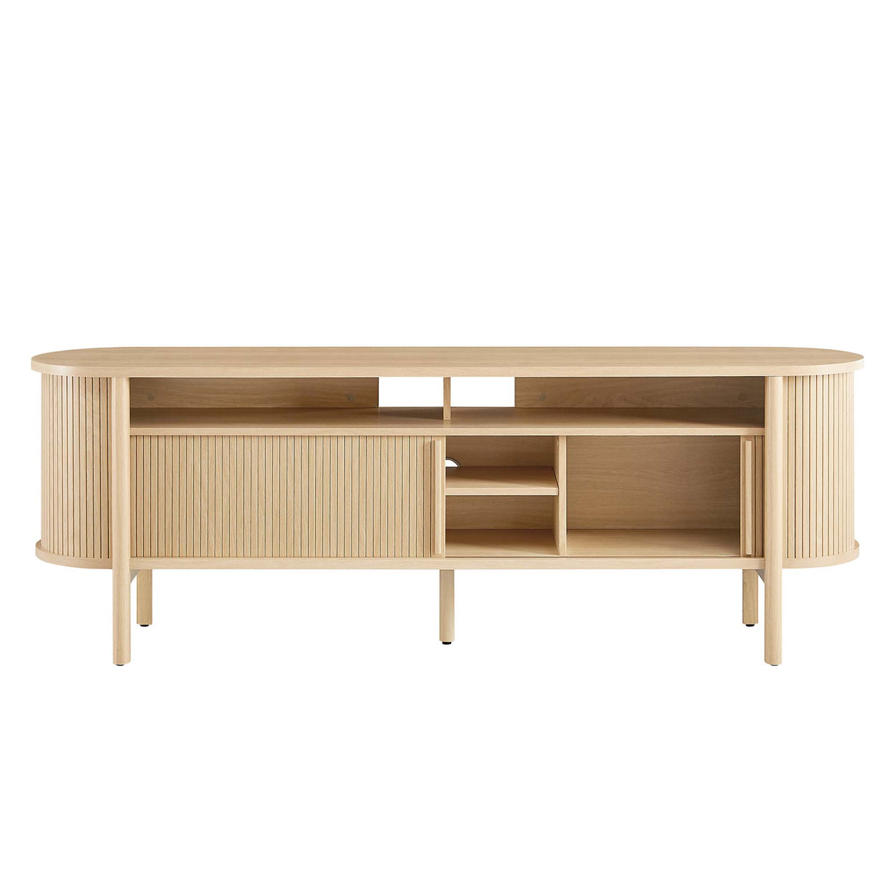 Callan Fluted TV Stand, Oak