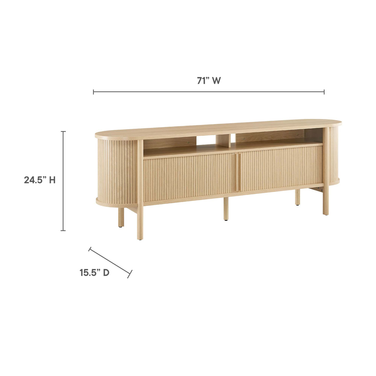 Callan Fluted TV Stand, Oak