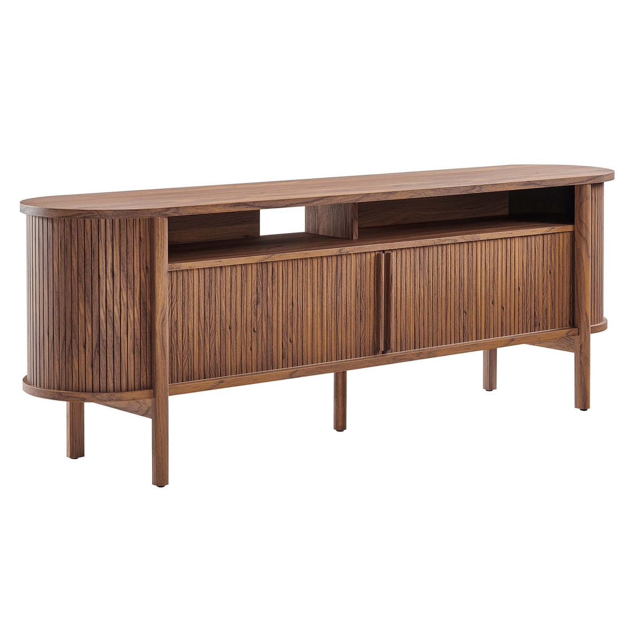 Callan Fluted TV Stand, Walnut