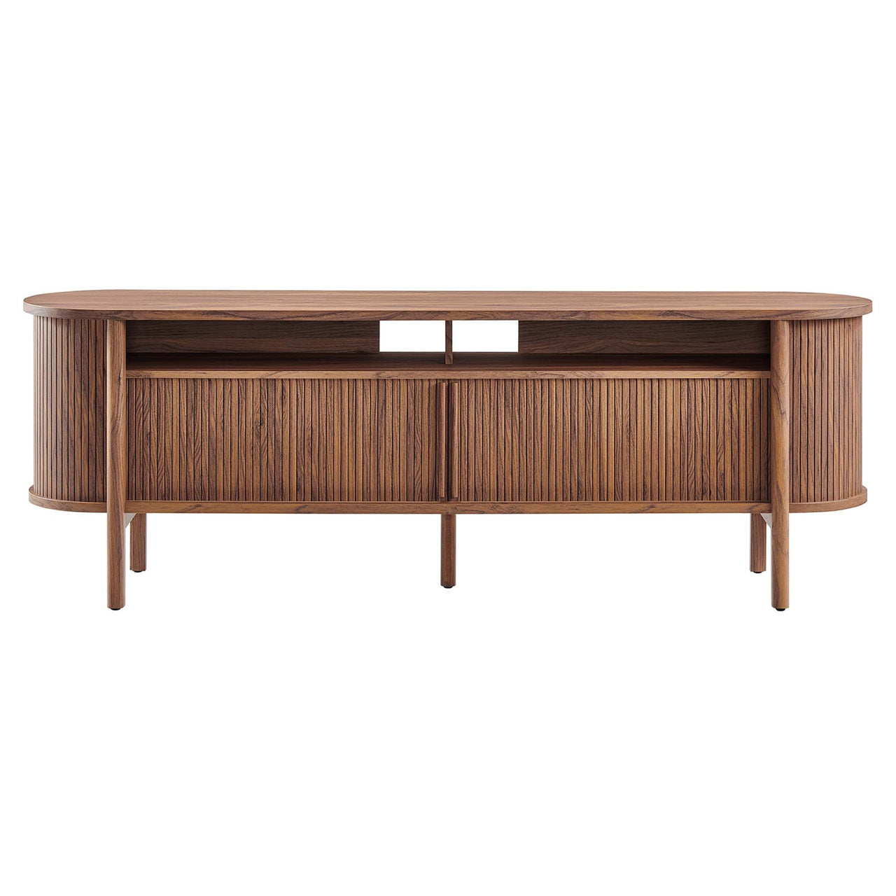 Callan Fluted TV Stand, Walnut