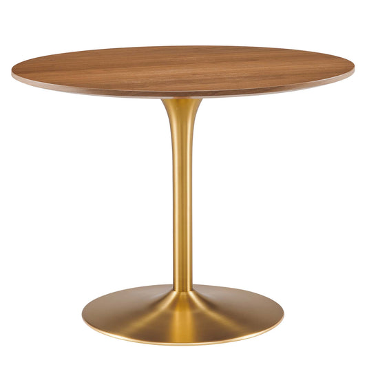 Noble Dining Table, Walnut & Gold