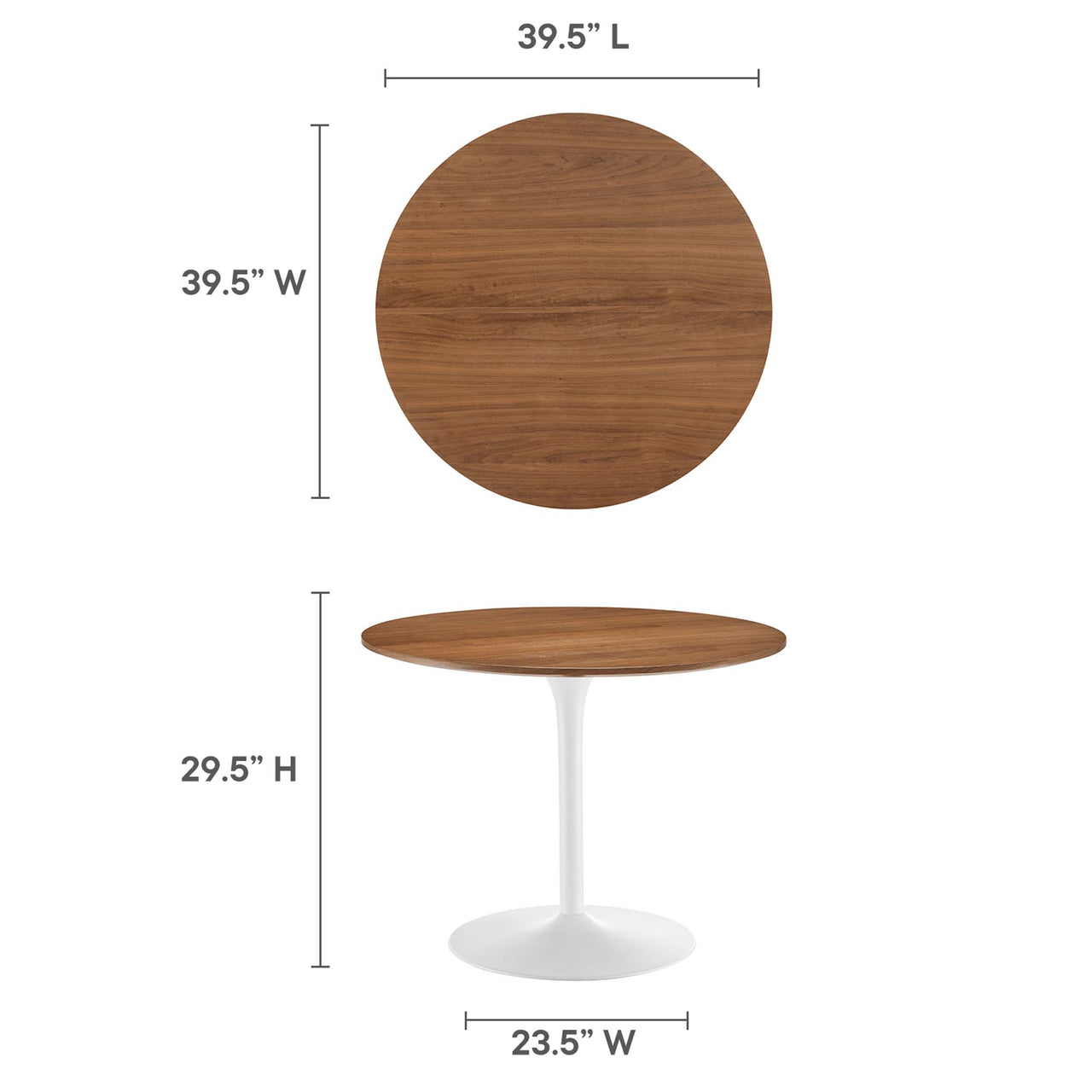 Noble Dining Table, Walnut & White