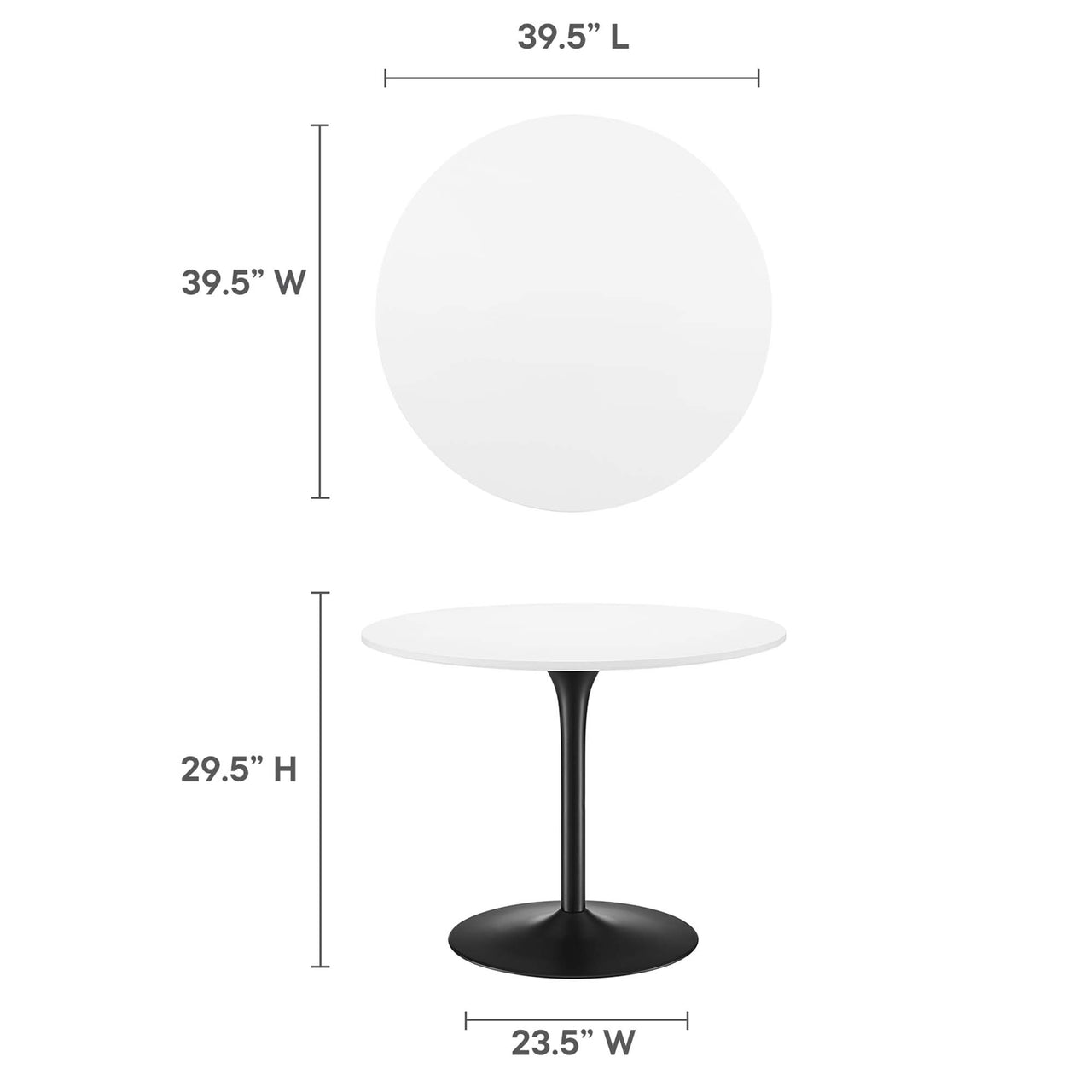 Noble Dining Table, White & Black