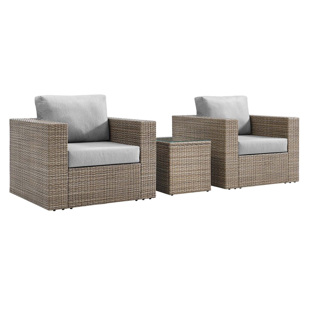 Conversation 3-Piece Alfresco Furniture Set, Cappuccino & Gray