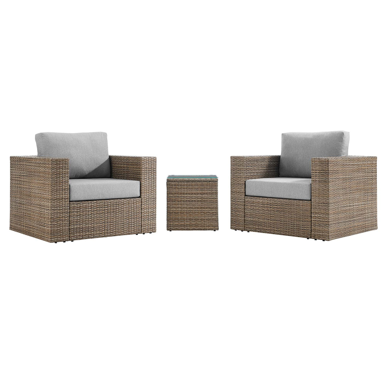 Conversation 3-Piece Alfresco Furniture Set, Cappuccino & Gray