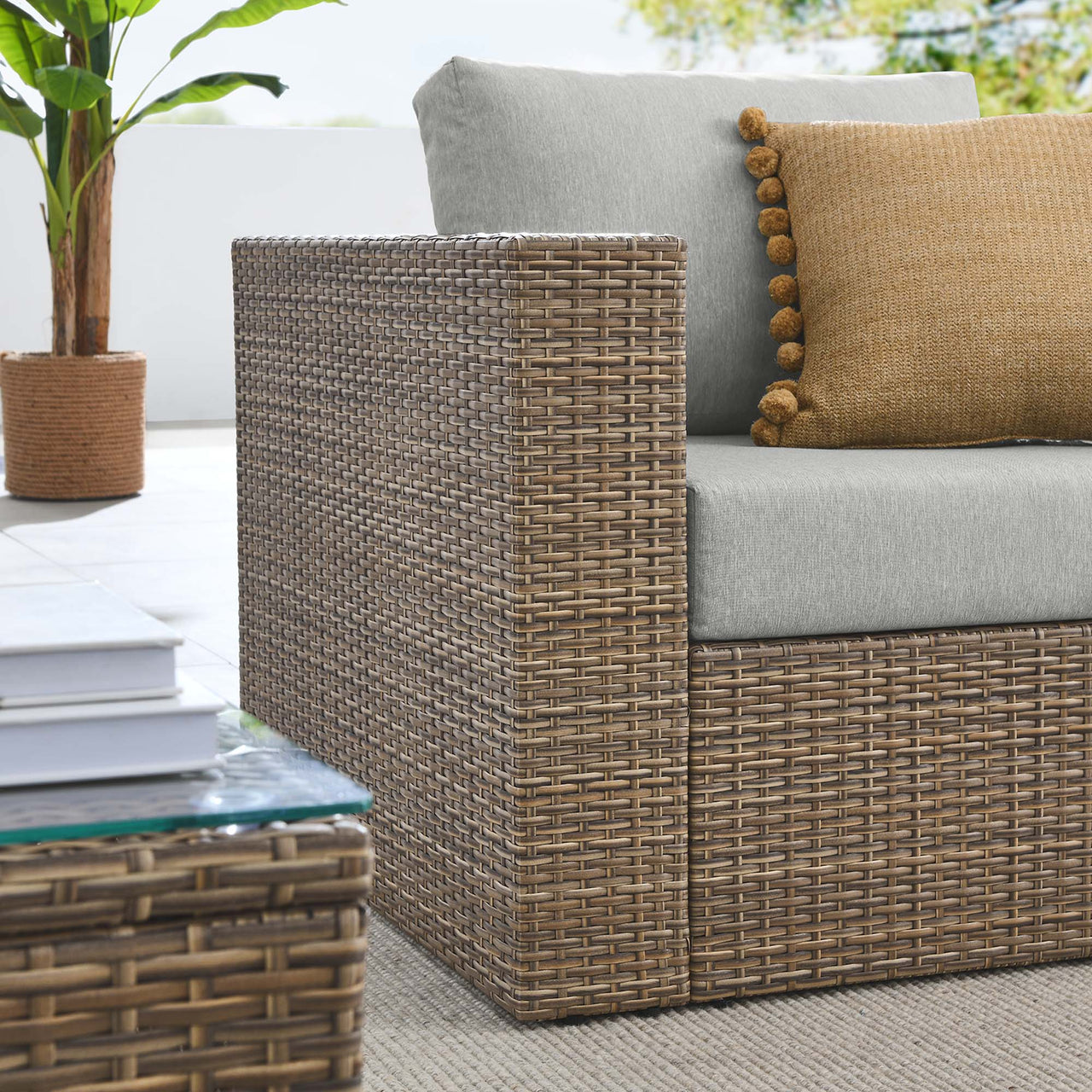 Conversation 3-Piece Alfresco Furniture Set, Cappuccino & Gray