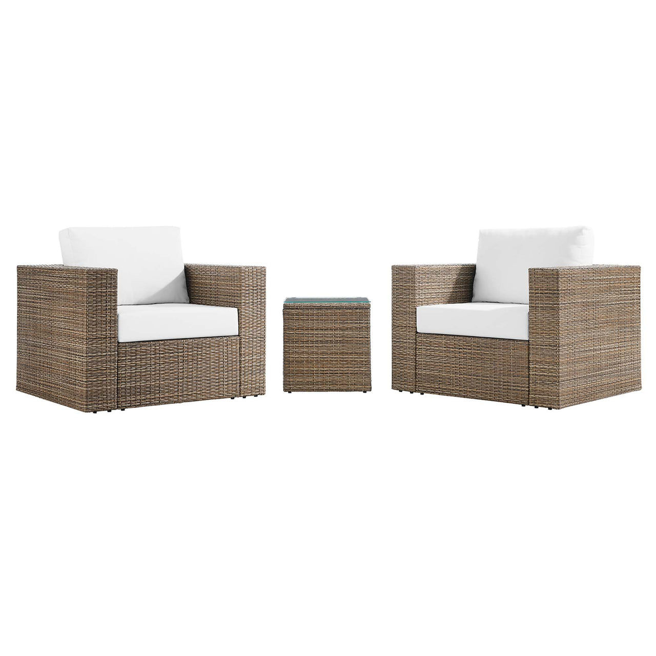 Conversation 3-Piece Alfresco Furniture Set, Cappuccino & White