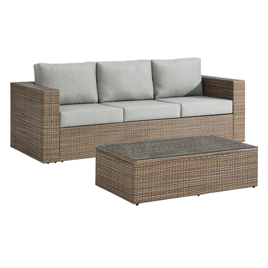 Conversation 2-Piece Alfresco Furniture Set, Cappuccino & Gray